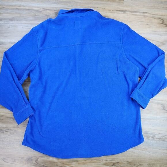 🔹️Chaps Blue Buttoned Front Micro Fleece Long Sleeve Shirt Mens Size 2X - Picture 2 of 10